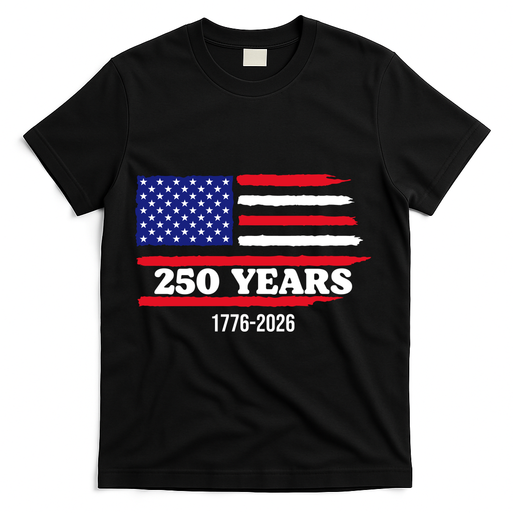 250 Years American 1776-2026 T-Shirt - Black