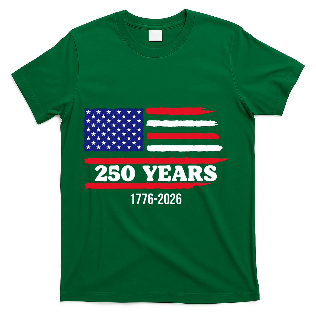 250 Years American 1776-2026 T-Shirt - Green