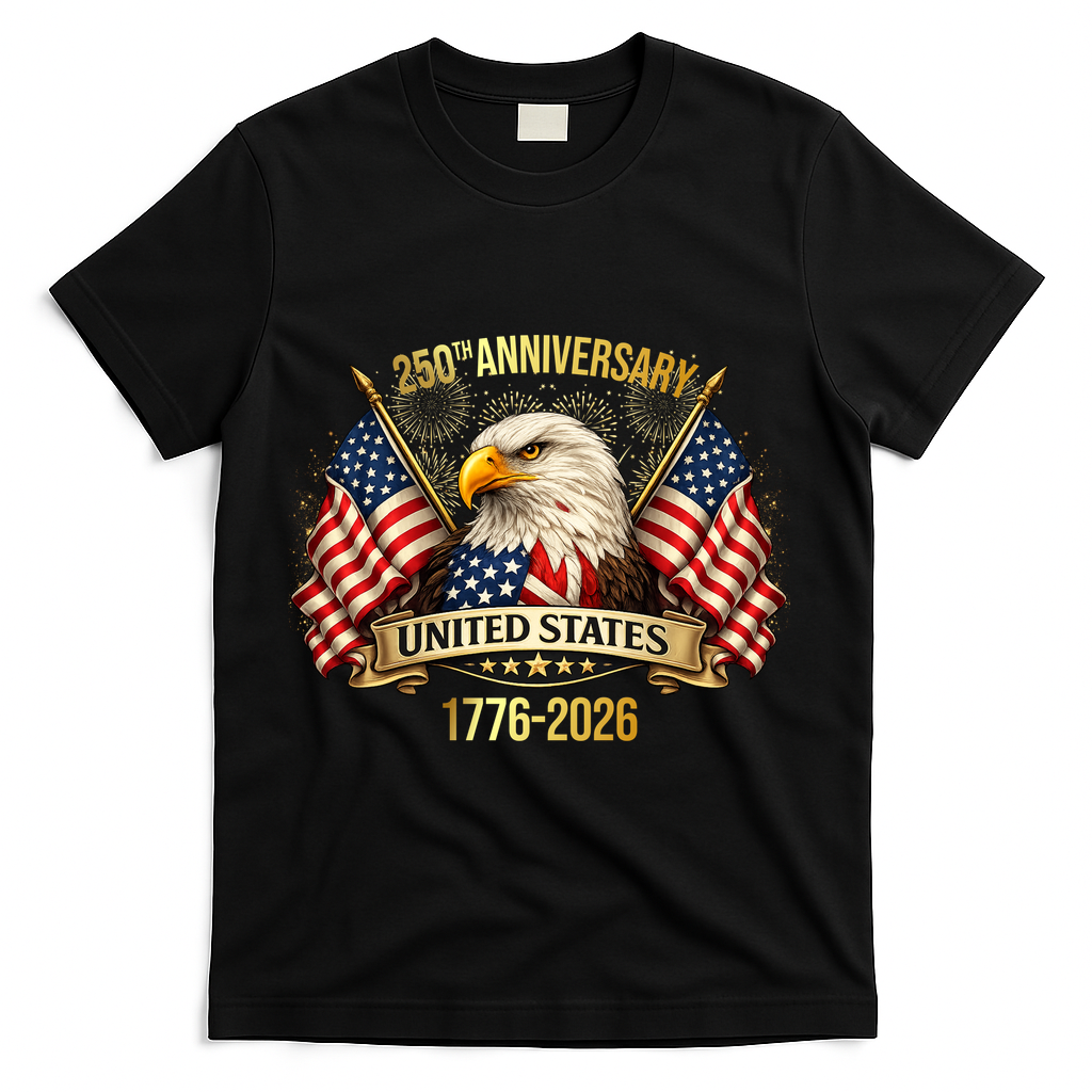 250 Years American Anniversary 1776-2026 T-Shirt - Black