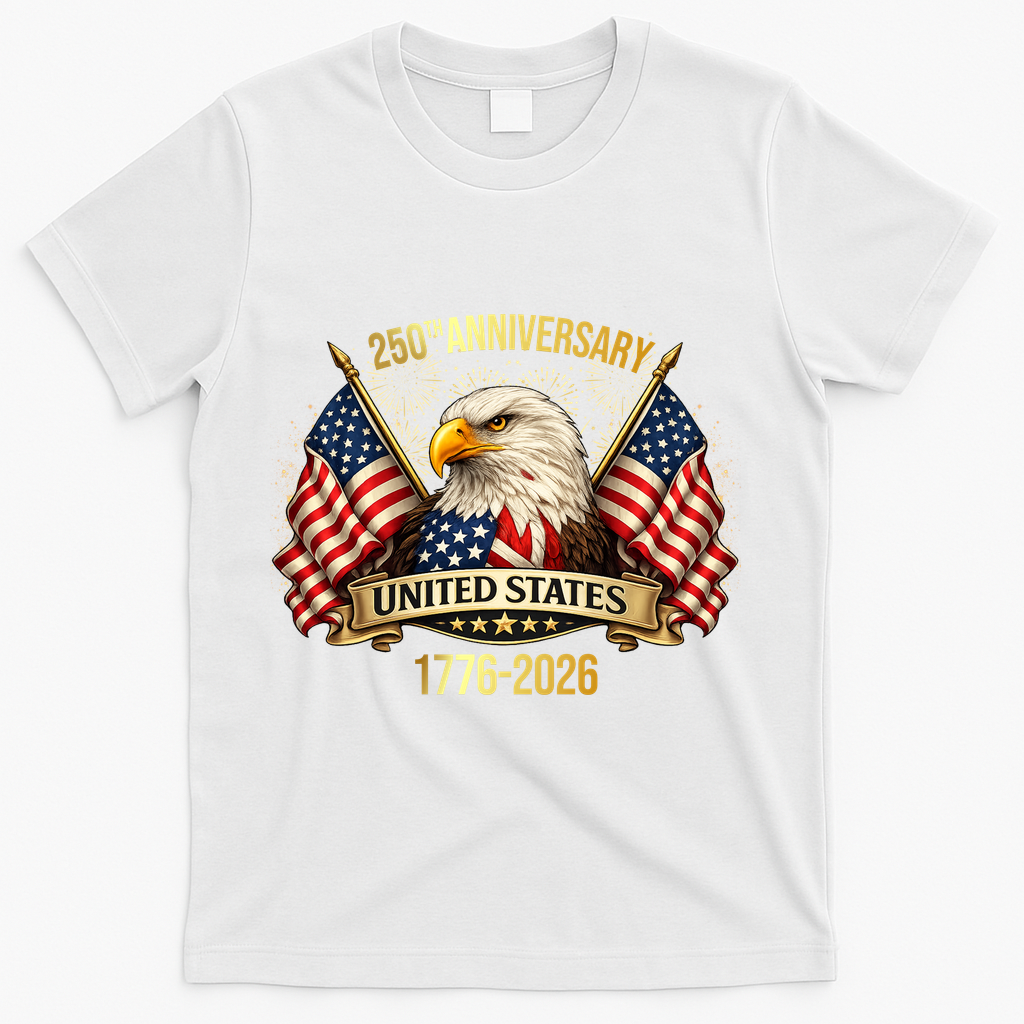 250 Years American Anniversary 1776-2026 T-Shirt - White