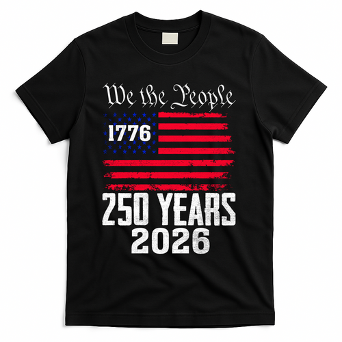250 Years American 250th Anniversary USA T-Shirt - Black
