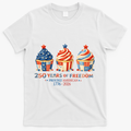 250 Years Of Freedom Proudly American 1776-2026 Cute Patriotic USA Cupcakes T-Shirt - White
