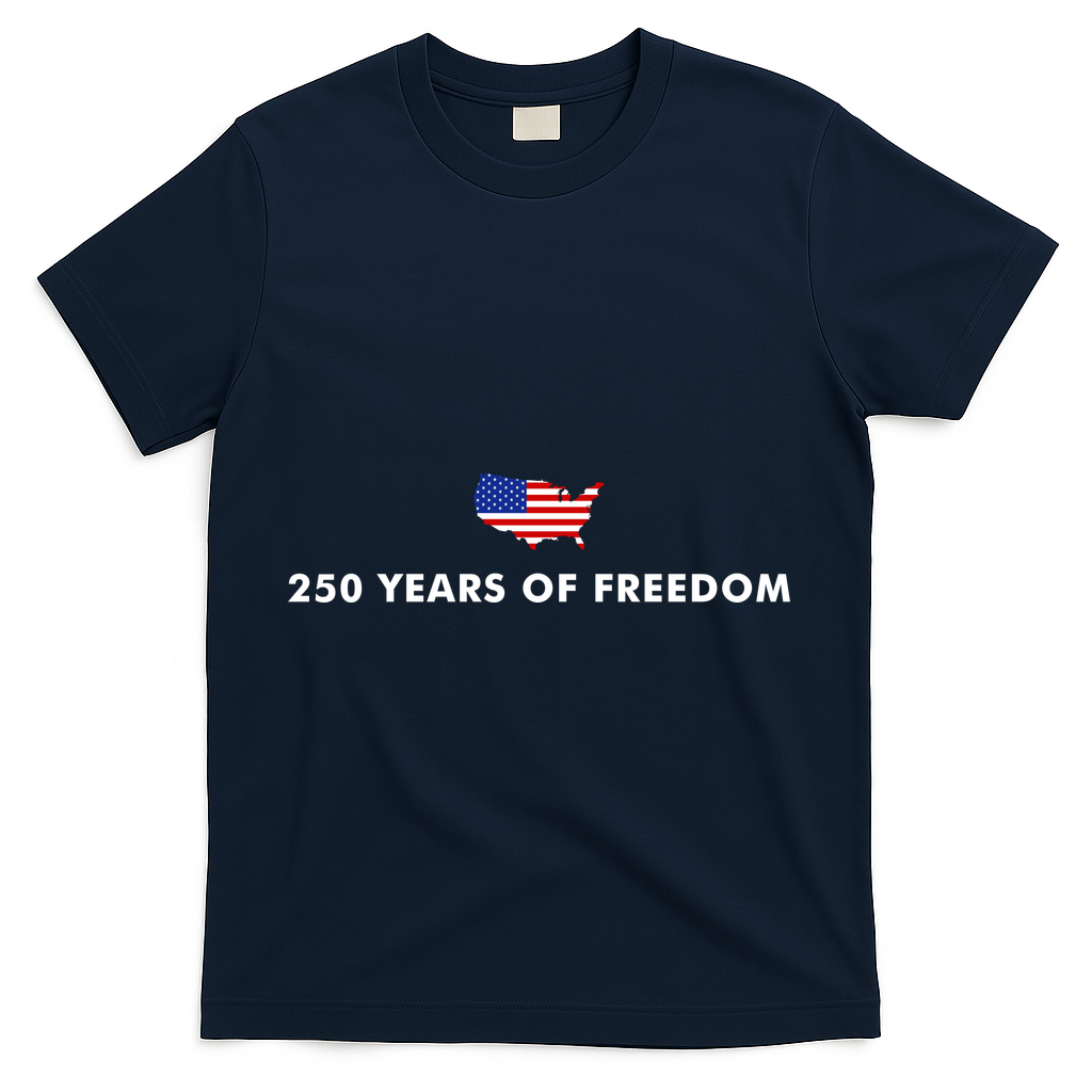 250 Years Of Freedom America USA Anniversary T-Shirt - Navy