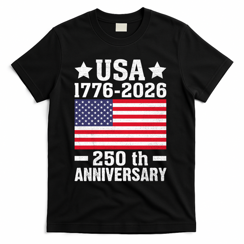4th Of July America Flag Patriotic 250th Anniversary USA T-Shirt - Black