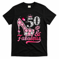 50 And Fabulous High Heel WoM.e.n.s 50th Birthday T-Shirt - Black