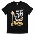 50 And Fabulous 50th Birthday Diamond Gift For Women T-Shirt - Black