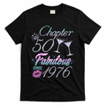 50th Birthday Chapter 50 Fabulous Since 1976 Rhinestones Diamonds T-Shirt - Black