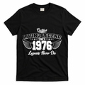 50th Birthday Certified Living Legend Since 1976 Legends Never Die Vintage Wings T-Shirt - Black