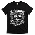 50th Birthday Legends Were Born In 1976 Age Perfectly Vintage Scroll  T-Shirt - Black