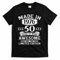 50th Birthday Made In 1976 50 Years Of Being Awesome Limited Edition T-Shirt - Black