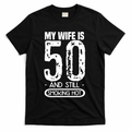 50th Birthday My Wife Is 50 T-Shirt - Black