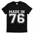 50 Birthday Made In 1976 Sports Jersey T-Shirt - Black