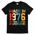 50th Birthday Made In 1976 50 Years Of Being Awesome T-Shirt - Black