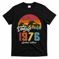 50th Birthday Retro Vintage 1976 Tropical Palm Trees T-Shirt - Black
