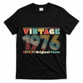 50th Birthday Retro Style Vintage 1976 Original Parts T-Shirt - Black