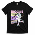 50th Birthday Roller Skate Party Unicorn Retro 90s Skating T-Shirt - Black