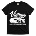 50th Birthday Sporty Vintage 1976 Age To Perfection  T-Shirt - Black