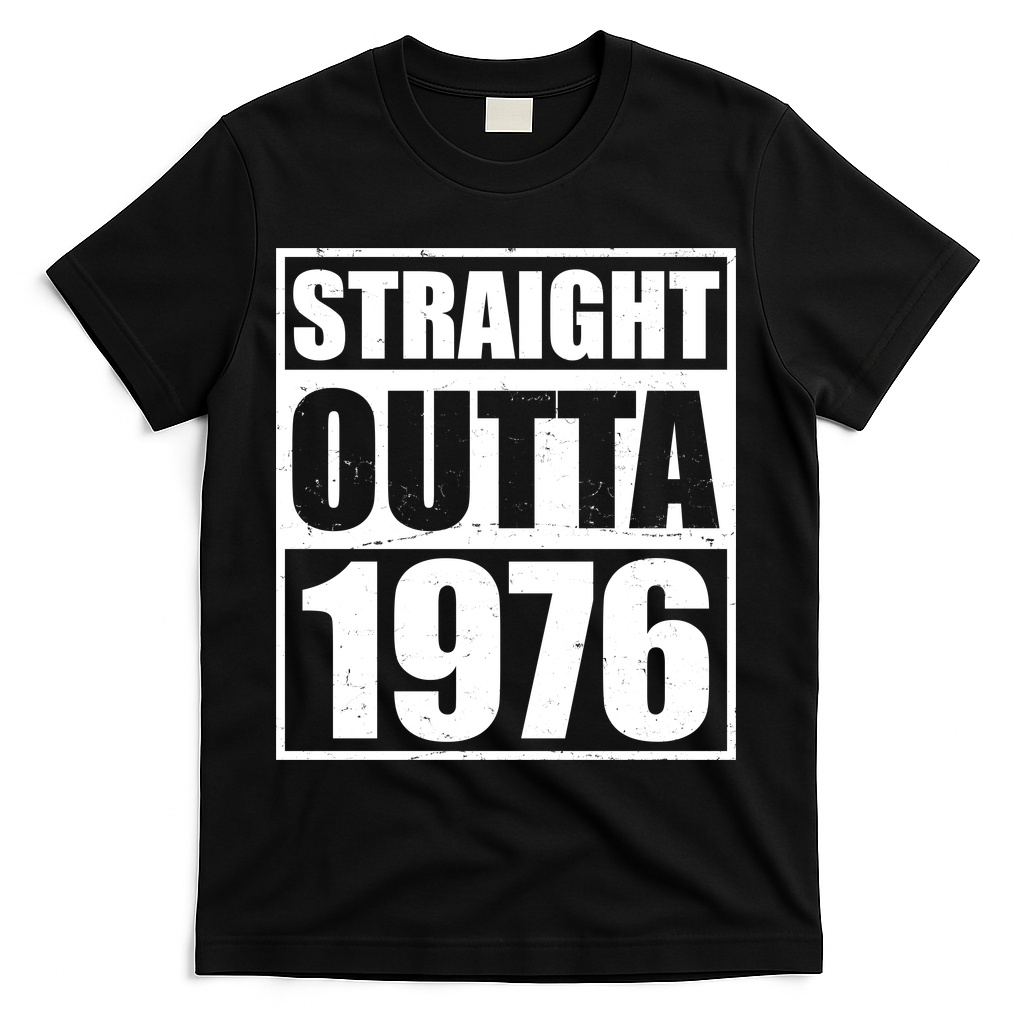 50th Birthday Straight Outta 1976 T-Shirt - Black