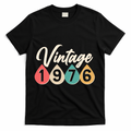 50th Birthday Vintage 1976 Retro Teardrop Design  T-Shirt - Black