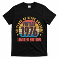 50th Birthday Vintage 1976 50 Years Of Being Awesome Limited Edition  T-Shirt - Black