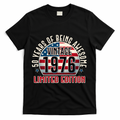 50th Birthday Vintage 1976 Limited Edition Years Of Being Awesome USA Flag  T-Shirt - Black