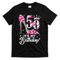 50 Years Old It's My 50th Birthday Funny Pink Diamond Shoes T-Shirt - Black