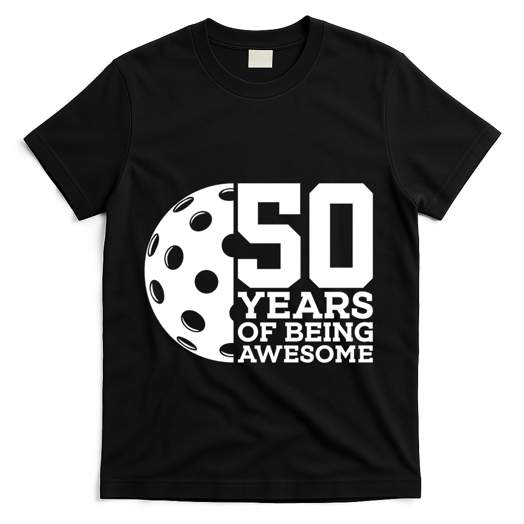 50 Years Of Being Awesome Pickleball 50th Birthday Gift T-Shirt - Black
