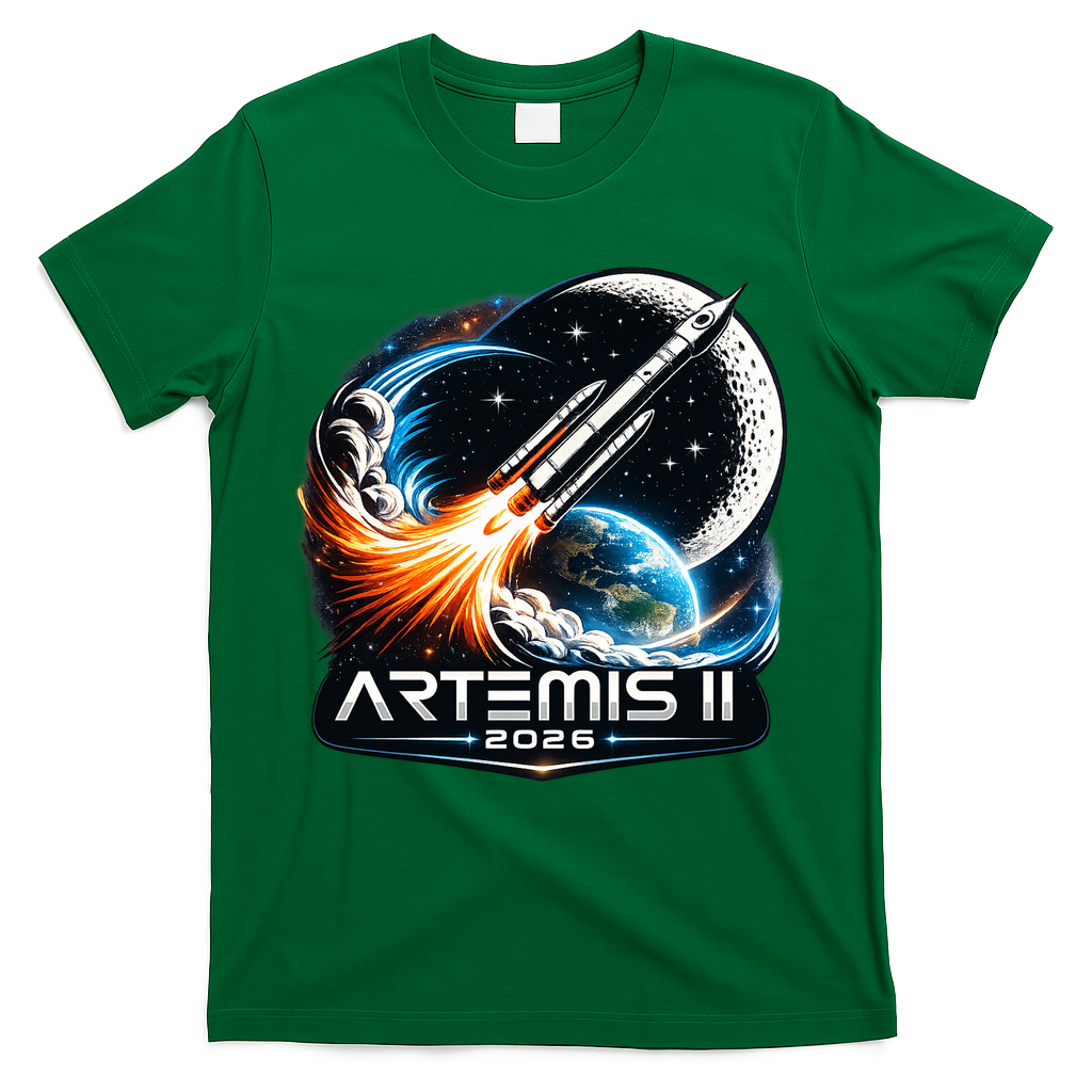 Artemis 2 Back To The Moon 2026 T-Shirt - Green