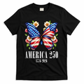 America 250 Years 1776-2026 250th Anniversary Butterfly  T-Shirt - Black