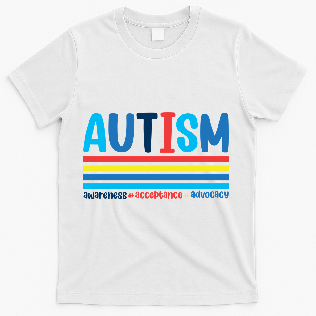 Autism Awareness Acceptance Inspirational T-Shirt - White