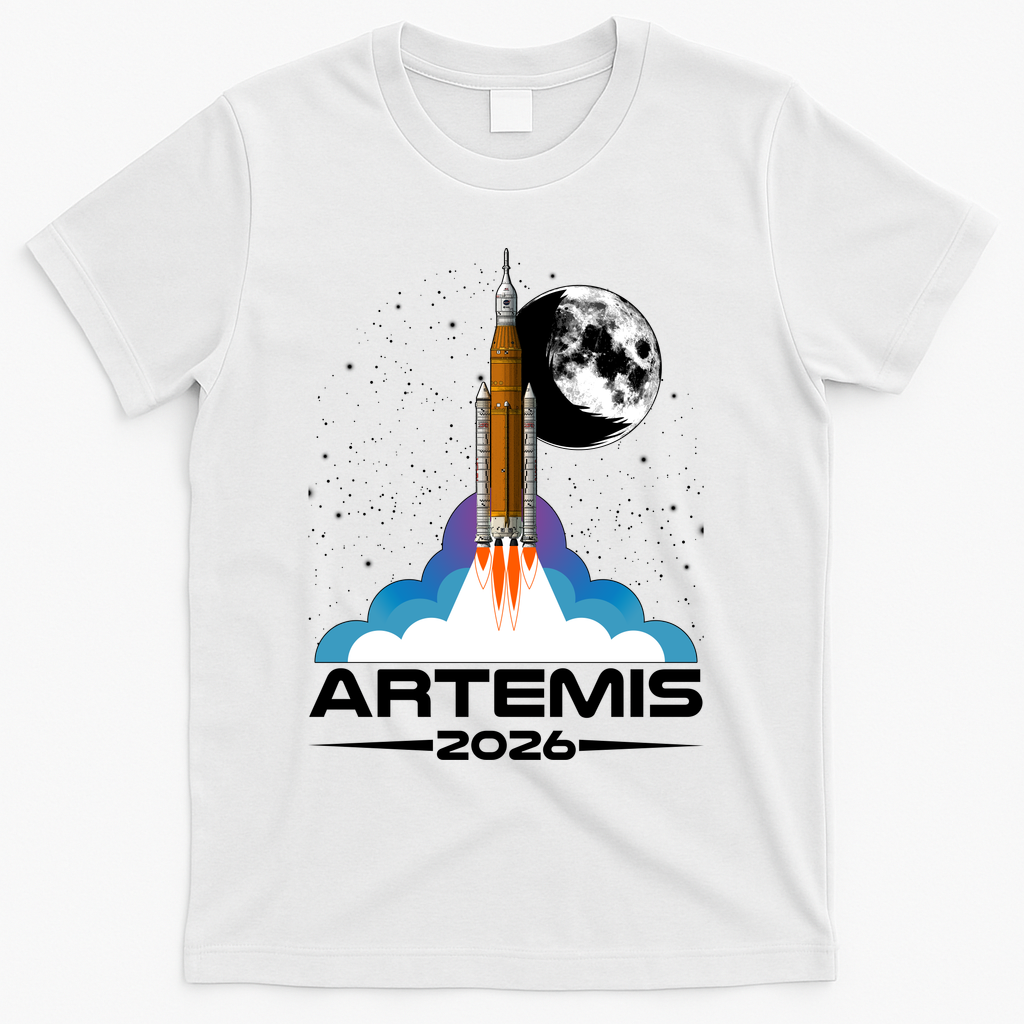 Artemis II 2026 Moon Mission T-Shirt - White