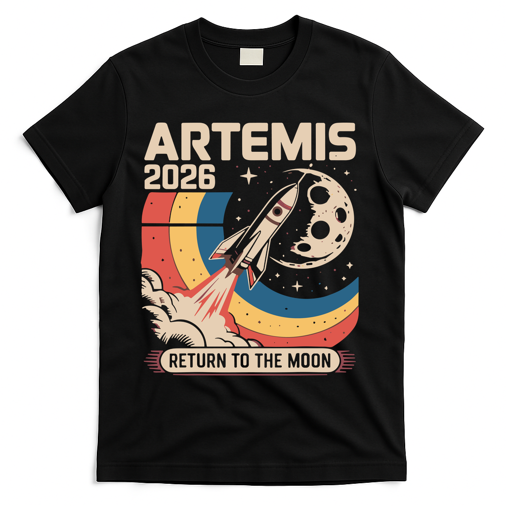 Artemis II Launch Back To The Moon 2026 T-Shirt - Black