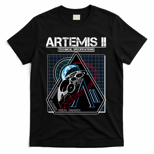 Artemis II Technical Specifications T-Shirt - Black