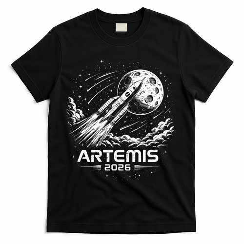 Artemis Launch To The Moon 2026 T-Shirt - Black