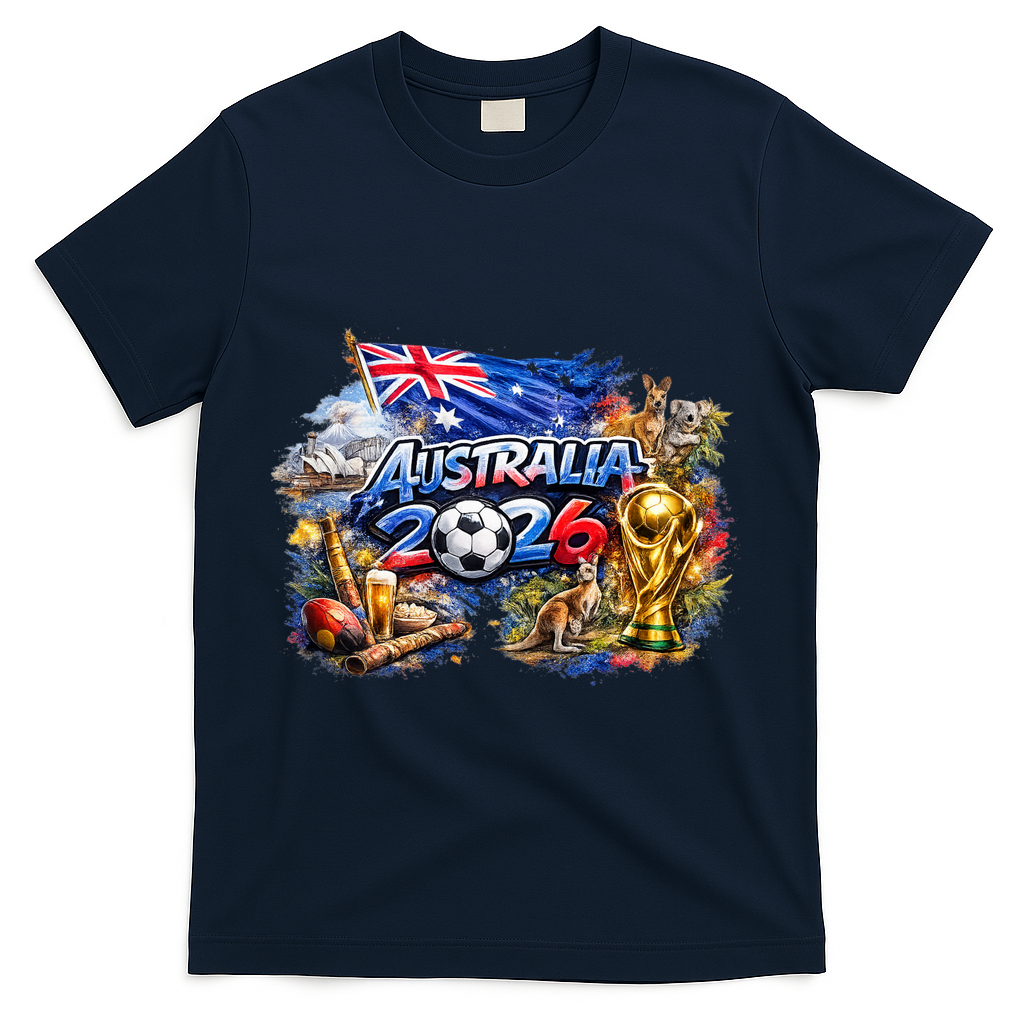 AUSTRAMIA North America Soccer Tournament 2026 T-Shirt - Navy