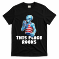 Alien This Place Rocks USA 4th Of July T-Shirt - Black