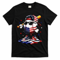 Baseball Drip Ice Cream 4th Of July American USA T-Shirt - Black