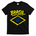 Brasil Graphic Fag Soccer Lovers And Fans T-Shirt - Black