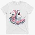 Beach Gone Wild Flamingo Shark T-Shirt - White