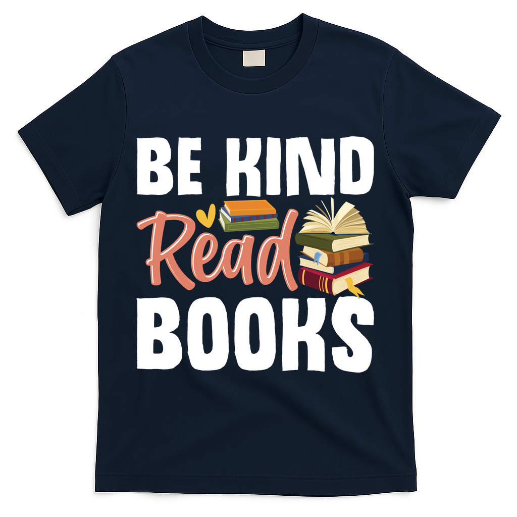 Be Kind Read Books T-Shirt - Navy