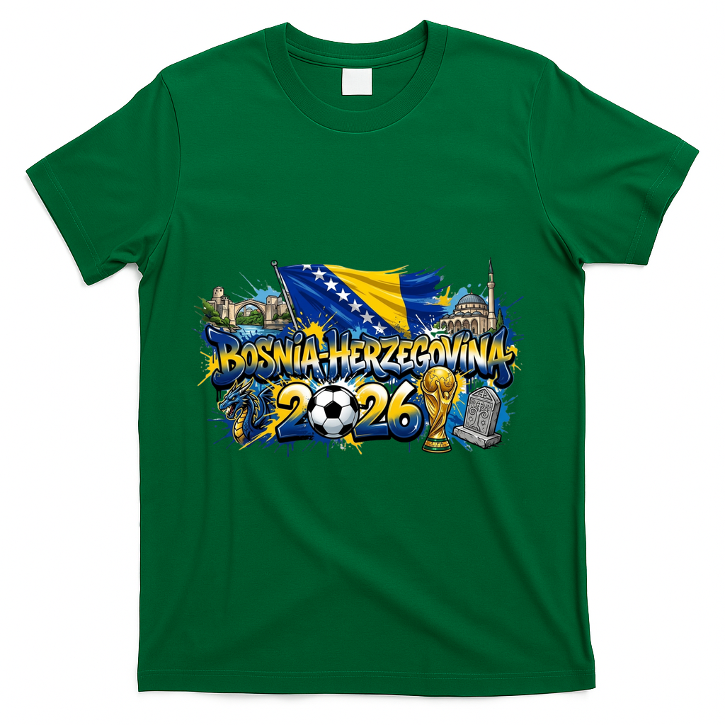 BOSNIA North America Soccer Tournament 2026 T-Shirt - Green