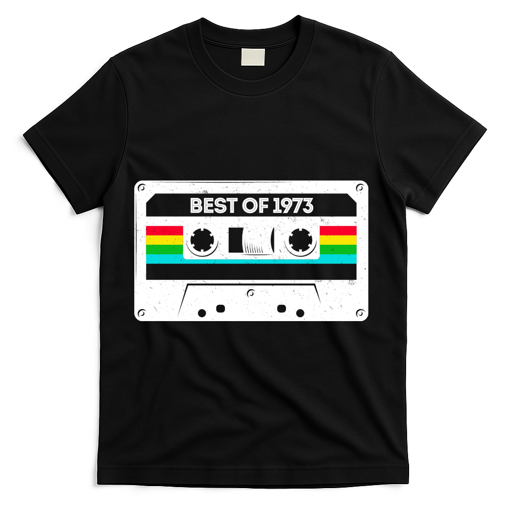 Best Of 1973 Retro 50th Birthday Mixtape T-Shirt - Black