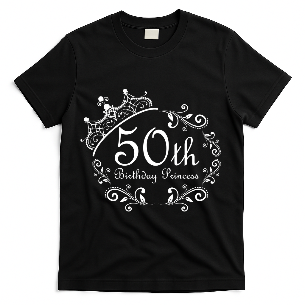 50th Birthday Princess T-Shirt - Black