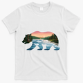 Bear Wildlife Nature River National Park Sunset  T-Shirt - White