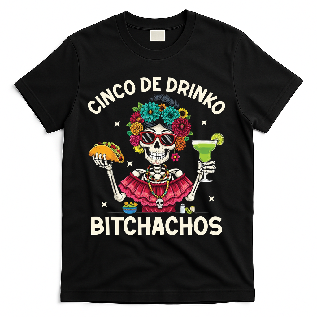 Cinco De Drinko Bitchachos T-Shirt - Black