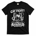 Cat Fight Princess Vs Mittens T-Shirt - Black