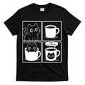 Coffee Is My Safe Place Cat Meme T-Shirt - Black