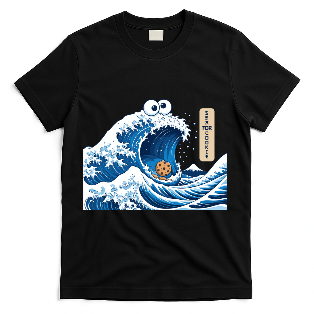 Cookie In The Sea T-Shirt - Black