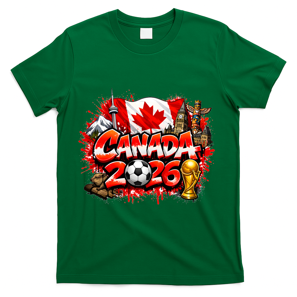 CANADA North America Soccer Tournament 2026 T-Shirt - Green