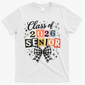 Class Of 2026 Senior Plaid Bow T-Shirt - White
